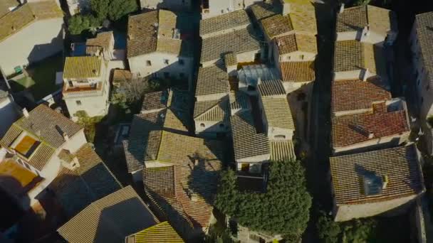 Tetti Tegole Vecchie Case Tossa Mar Tutti Gli Edifici Sono — Video Stock