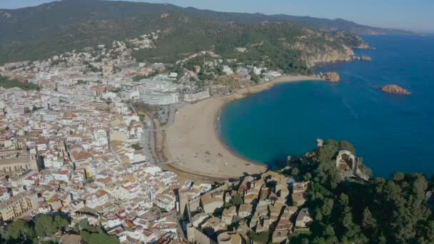 Aerial Views Entire Coast Gerona You Reach Tossa Mar Its — Stock Video