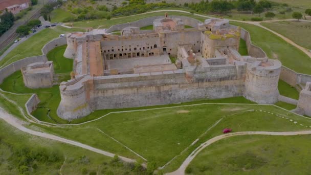 Fortezza Salses Capolavoro Architettura Militare Progettato Proteggere Contro Palla Cannone — Video Stock