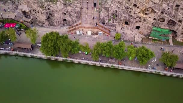 Vue Aérienne Sur Les Grottes Longmen Les Grottes Longmen Logement — Video