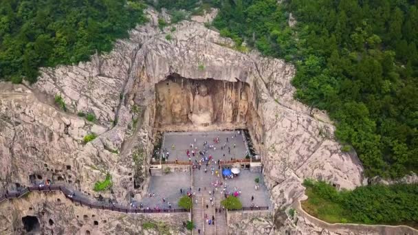 Longmen Ist Eine Der Drei Größten Buddhistischen Höhlen Chinas Und — Stockvideo
