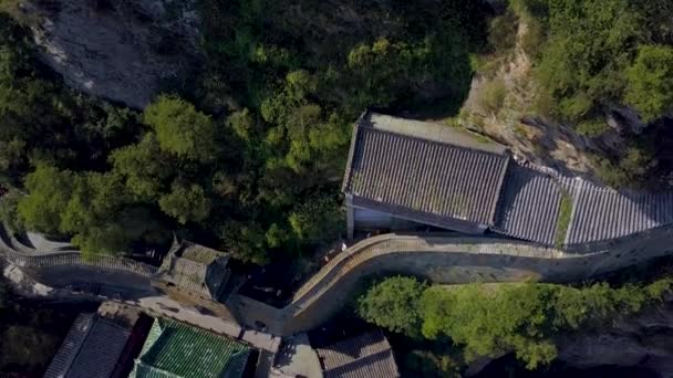 Золотой Дворец Горы Феданг Дворец Тайхэ Построен Абсолютной Вершине Горы — стоковое видео