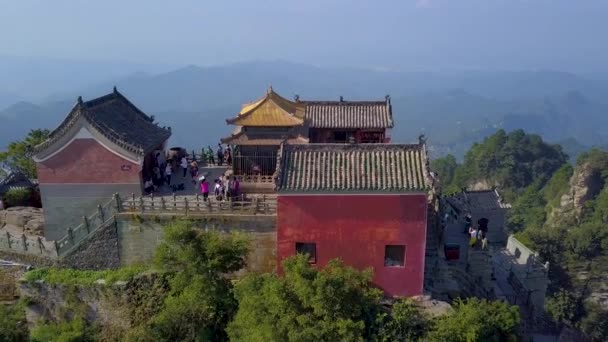 Palais Symbole Montagne Wudang Est Signe Taoïsme Wudang Atteignant Sommet — Video