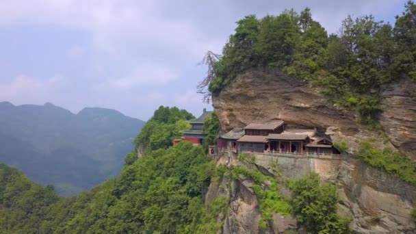 Une Partie Palais Nanyan Suspendue Montagne Voyez Falaise Comme Une — Video