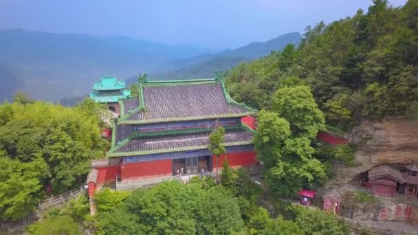 Nanyan Güney Yamaç Tapınağı Wudang Dağları Nın Nefes Kesici Yerlerinden — Stok video