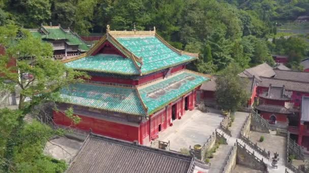 Widok Lotu Ptaka Główny Budynek Kompleksu Purple Palace Religia Taoistyczna — Wideo stockowe