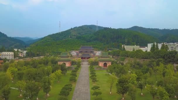 Palácio Yuxu Construído Dinastia Ming Cidade Wudangshan Perto Shiyan Província — Vídeo de Stock