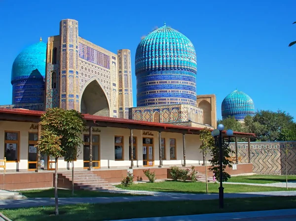 Grand Complexe Mosquée Bibi Khanym Avec Belle Mosaïque Riche Décorations — Photo