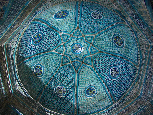 Mosaïque Islamique Intérieur Dôme Dans Cimetière Saint Historique Shah Zinda — Photo