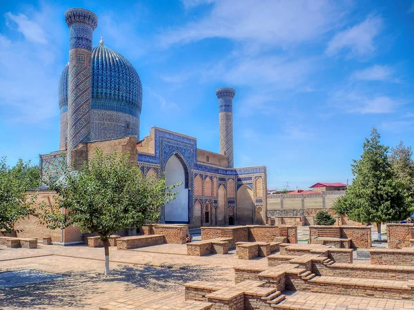 Antik Anıtmezar Gur Emir Bir Tamerlane Amir Timur Aile Mezarı — Stok fotoğraf