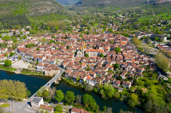 Aldeia Medieval Saint Antonin Noble Val Occitania França — Fotografia de Stock