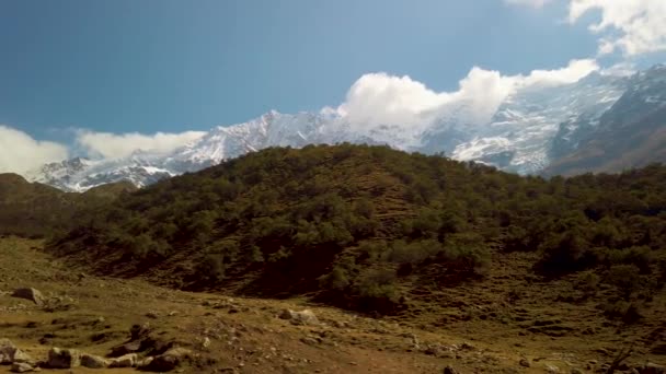 Neve Sulle Montagne Della Laguna Humantay Salkantay Regione Cusco Perù — Video Stock