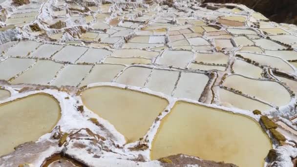 Detail Inca Salt Pans Mines Maras Cuzco Sacred Valley Peru — Stock Video