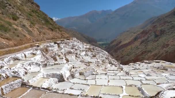 Panoramic View Inca Salt Pans Maras Salineras Maras Cuzco Sacred — Stock Video