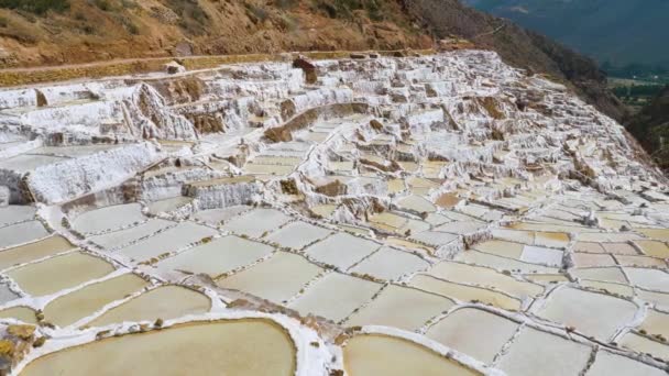 White Inca Salt Pans Mines Maras Cuzco Sacred Valley Peru — Stock Video