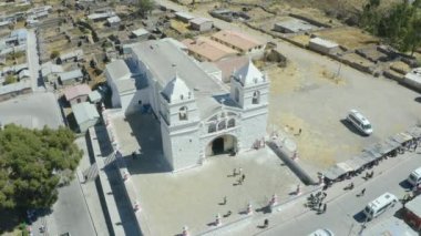 Colca Kanyonu 'nun hava manzarası ve inka terasları, Colca Vadisi, Arequipa, Peru