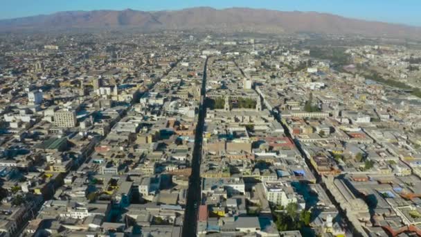 Vista Aérea Centro Cidade Arequipa Edifícios Principais Monumentos Praça Principal — Vídeo de Stock