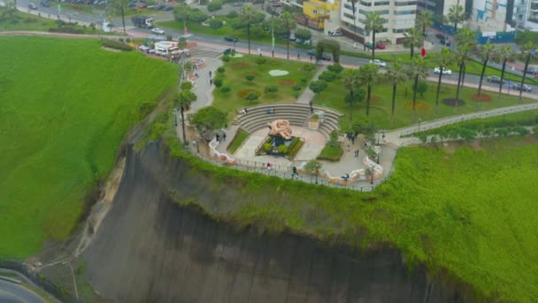 Panoramisch Uitzicht Vanuit Lucht Rondom Love Park Parque Del Amor — Stockvideo