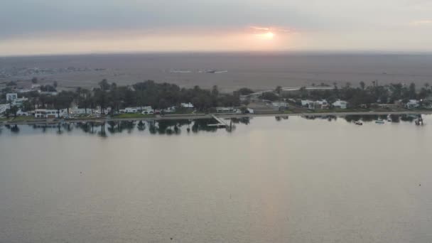 Waterreflecties Paracas Bay Rustige Plek Bij Zonsopgang Peru — Stockvideo