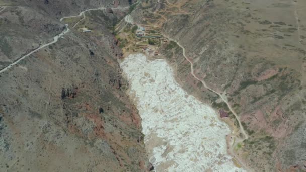 Landmark Maras Inca Salt Pans Salinas Salineras Maras Sacred Valley — Stock Video