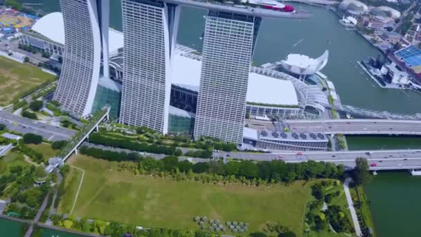 Bouw Skyline Singapore Bay Singapore — Stockvideo