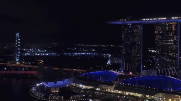 Panorama Pemandangan Langit Singapura Malam Hari — Stok Video
