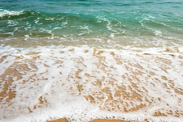 Beach waves of the sea on the sandy beach season Summer on top v — Stock Photo, Image