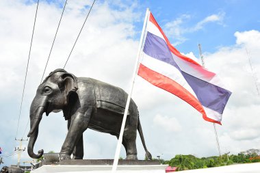 Rayong Tayland 06 Haziran 2019 Piemphong Sarn Köprüsü. Siyah Elepha