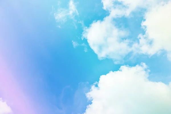 Bright sky and cloud colorful pink and blue pastel tone color. — Stock Photo, Image