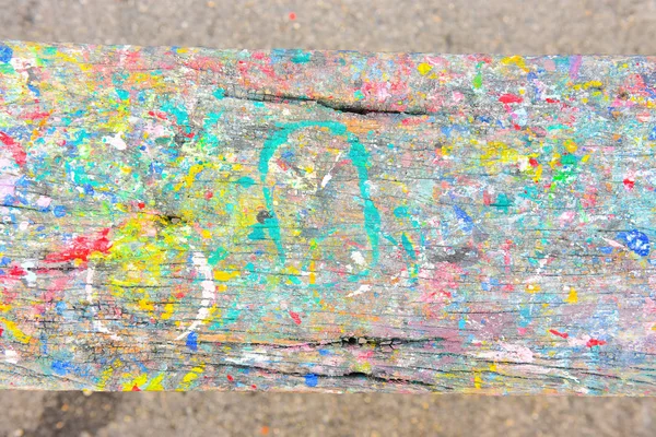 木地板上的水色,旧木质上的抽象多色 — 图库照片