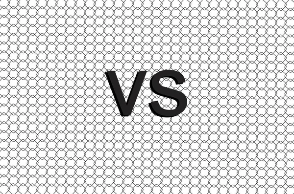Versus logo with metal net on white background.