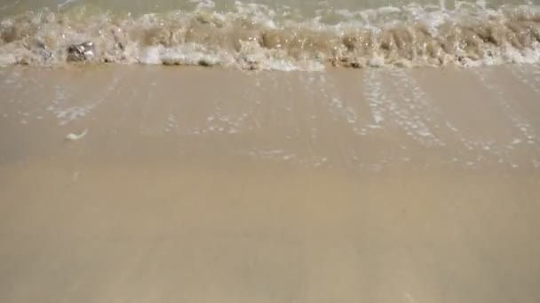 Vagues de plage de la mer sur la saison de plage de sable fin été sur fond de vue de dessus . 