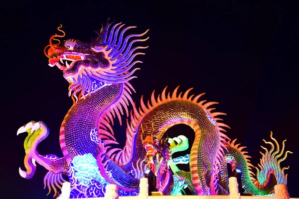 Nakhon Sawan Citythailand Touristen Besuchen Das Chinesische Neujahr Laternenfest Dragon — Stockfoto