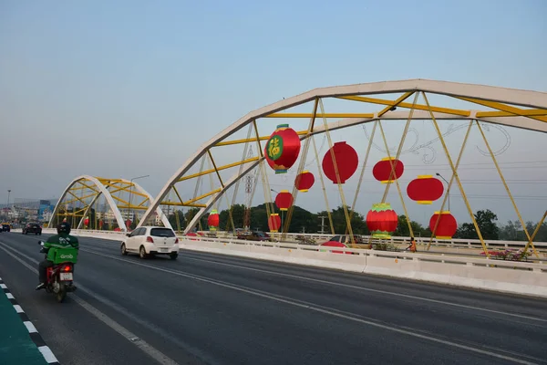 Nakhon Sawan Stadtthailand Dezember 2019 Unbekannte Fahren Auf Der Dechatiwong — Stockfoto