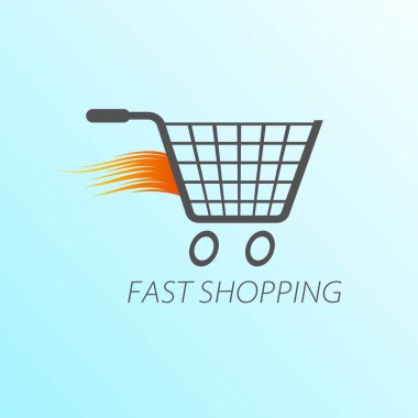 Online alışveriş, online mağaza logo. Logo için iş. izole vektör çizim.