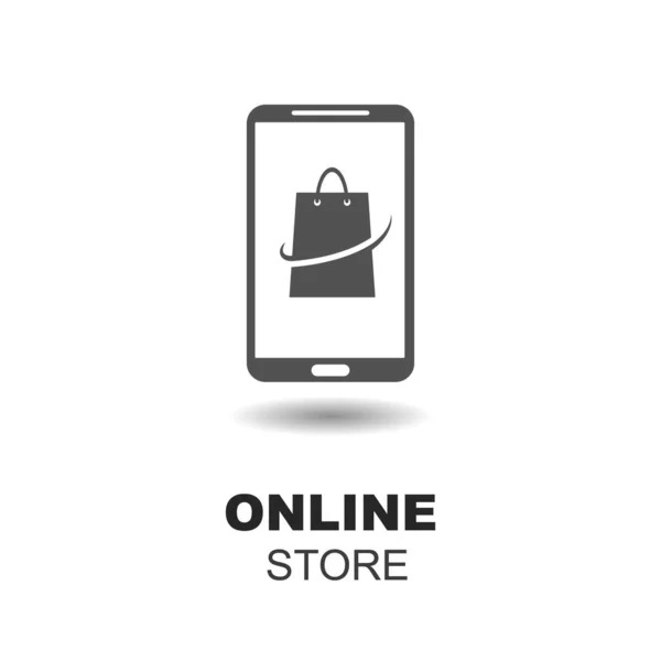 Boutique en ligne, logo de boutique en ligne. Logotype Pour les affaires. illustration vectorielle isolée . — Image vectorielle