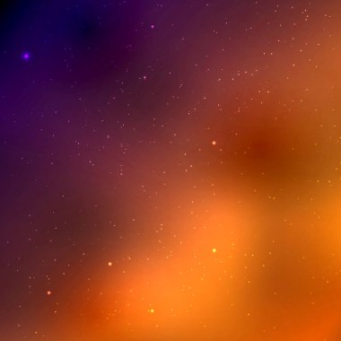 Kopyalama alanı olan vektör alanı arkaplanı. Dış uzaydaki Yıldızlarla şirin düz biçim şablonu.