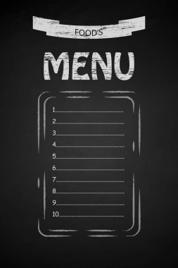 Restoran menüsü çerçeve karatahta el çizimi vintage etiket vektörü eps10