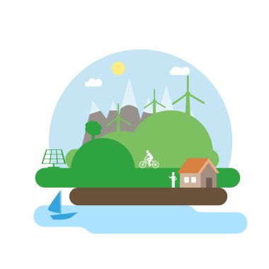 Ekoloji Infographics tasarım öğeleri. Vektör çizim.