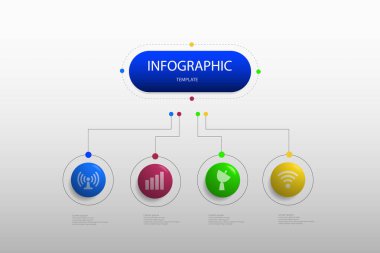 Infographic tasarım gri arka plan üzerinde. EPS 10 vektör
