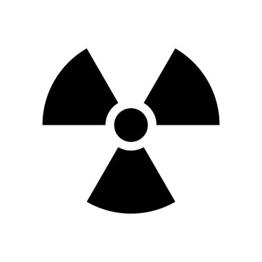 Radyasyon sembolü satırı simgesi, Anahat vektör işareti üzerinde beyaz izole doğrusal stil piktogram. Logo illüstrasyon. Düzenlenebilir inme. Piksel mükemmel