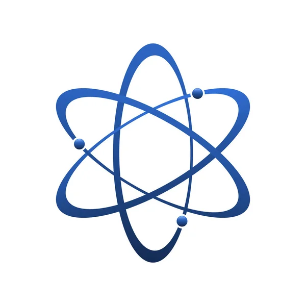 Atom icon in flat design. molecule symbol or atom symbol isolated. Vector illustration. — Stockový vektor