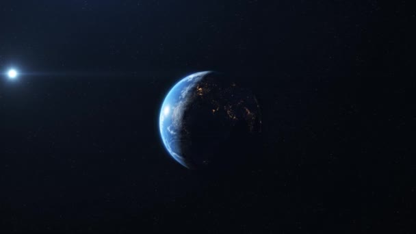 Côté obscur de la terre vu de l'espace avec toutes les lumières de la ville 
