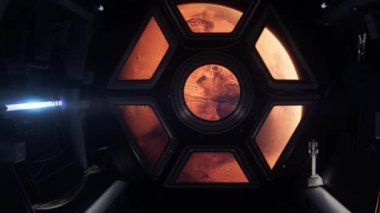 Mars 'a giden uzay gemisinin içinde 4k
