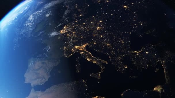 Ver Planeta Tierra Europa Desde Espacio — Vídeo de stock