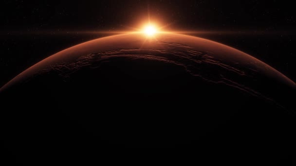 Sun Rising Planet Mars — Stock Video