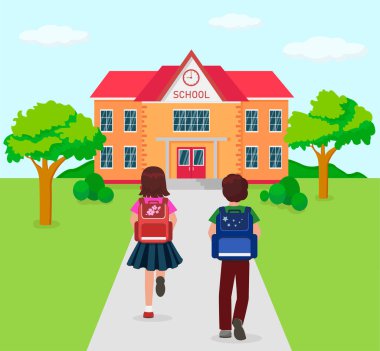 Çocuklar okula gider. Okul konseptine dönelim.