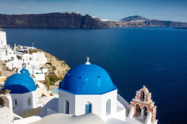 Santorini Island, Yunanistan Kilisesi'nin doğal görünümü