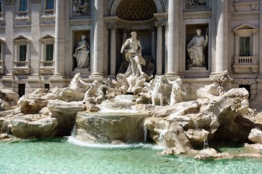 View of historic Trevi Fountain, Rome, Italy clipart