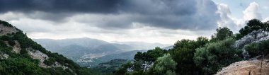Panoramik manzara ve dağ, Crete, Yunanistan